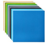 Strictly Briks Stackable Baseplates, for Building Bricks, Bases for Tables, Mats, and More, Compatible with LEGO Blocks, Compatible with LEGO Base Plates, Nature Colors, 12 Pack, 25x25 cm