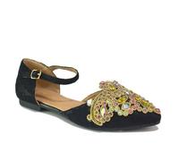 Strictly Destiny Womens Slip On Dress Shoes | Slip On Shoes | Black / Gold | UK Size 7