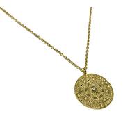 Strictly Gifts 18ct Gold Plated with Cubic Zirconia Hamsa Hand Disc Pendant 53cm Necklace