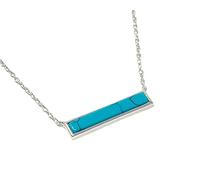 Strictly Gifts A Beautiful Turquoise Horizontal Bar on a Sterling Silver Necklace 41-46cm Adjustable