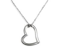 Strictly Gifts Ladies Abstract Silver Floating Open Love Heart Pendant on 46cm Chain for Women or Girls 925 Sterling with Gift Box