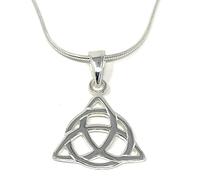 Strictly Gifts Ladies Silver Celtic Triquetra Trinity Knot Pendant on 41 cm Snake Chain 925 Sterling Spiritual Gift for Women, Girls or Teens with Gift Box