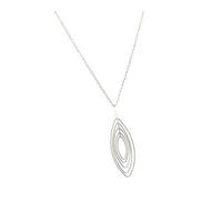 Strictly Gifts Ladies Silver Multi Diamond-Cut Oval Necklace Pendant on 43cm - 48cm Chain Necklace Elegant and Unique 925 Sterling For Women with Gift Box