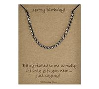 Strictly Gifts Mens Happy Birthday Funny Card with necklace from relative (Oxidized Silver chain)