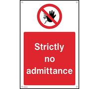 Strictly No Admittance - 150mm x 200mm - 3mm Metal Composite Drilled Sign (PAR24)