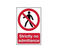 Strictly No Admittance - Pvc Sign 200 X 300mm Scan Multi One Size