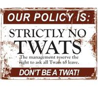 Strictly No Jerks Policy Metal Sign For Office Room Decor 8 X 12 in | Professional sounding but still cheeky Rust resistant tin withstands temperature changes Great gift for friends with strong