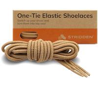 STRIDDEN 1 Pair One-Tie Elastic Round Shoelaces for Sneakers Boots, Eco-Positive Stretch Lace Turns Shoes Into Slip-Ons/NoTie, Khaki, 36 Inch