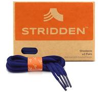 STRIDDEN 2 Pairs Oval Shoelaces, 1/4” Half Round Eco-Positive Shoe Laces for Sneakers, Athletic Shoes, Boots and More, 30 Navy Blue, 43 in