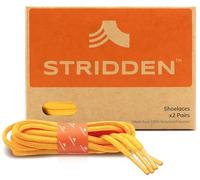 STRIDDEN 2 Pairs Oval Shoelaces, 1/4” Half Round Eco-Positive Shoe Laces for Sneakers, Athletic Shoes, Boots and More, 20 Cab Yellow, 27 in