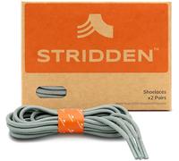 STRIDDEN 2 Pairs Round Boot Shoe Laces, Eco-Friendly, Strong Durable Shoelaces for Outdoor Hiking Shoes/Work Boots/Sneakers, 50 Gray, 63 in