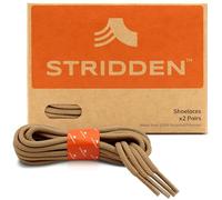 STRIDDEN 2 Pairs Round Boot Shoe Laces, Eco-Positive, Strong Durable Shoelaces for Outdoor Hiking Shoes/Work Boots/Sneakers, 72 Incense Khaki, 33 in