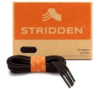 STRIDDEN 2 Pairs Round Boot Shoe Laces, Eco-Positive, Strong Durable Shoelaces for Outdoor Hiking Shoes/Work Boots/Sneakers, 70 Dark Brown, 63 in
