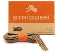 STRIDDEN 2 Pairs Round Boot Shoe Laces, Eco-Positive, Strong Durable Shoelaces for Outdoor Hiking Shoes/Work Boots/Sneakers, X70 Golden Brown - Incense Khaki, 40 in
