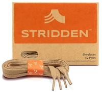 STRIDDEN 5/16" Flat Shoelaces (2 Pairs), Eco-Friendly, Replacement Shoelaces for Sneakers/Sports Shoes/Boots, Men Women Kids, 72 Incense Khaki, 47 in