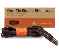 STRIDDEN One-Tie Elastic Dress Shoe Laces(2 Pairs), Eco-Friendly, Stretch Like a Tieless Slip-On also for Sneaker/Chukka Boot, 71 Dark Brown, 30 inches