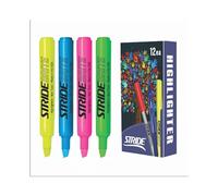 StrideBrite Tank Highlighters, Chisel Tip, Assorted Colors, 12/Pack (42012)