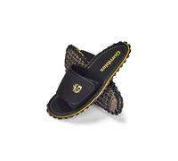 Gumbies Strider Unisex Slides, with Supersoft Cotton Adjustable Strap, Cotton Footbed & Recycled Rubber Sole - Comfort Guaranteed - Black - EU42