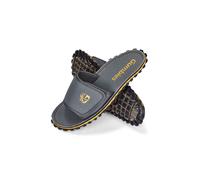Gumbies Strider Unisex Slides, with Supersoft Cotton Adjustable Strap, Cotton Footbed & Recycled Rubber Sole - Comfort Guaranteed - Grey - EU43