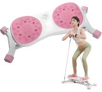 Stridon Balance Board with Resistance Bands, Ski Balancing Machine LCD Monitor, 330 lbs Capacity Portable Waist Balance Trainer for Full Body Cardio Workout Equipment,Pink
