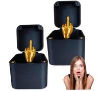 Striegro 2Pcs Middle Finger in a Box Funny Middle Finger with Just for You on Lid 2 Inch Prank Box for Christmas, Halloween, April Fool..