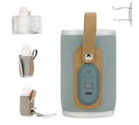 Strifee Baby Bottle Warmer, Strifee Baby Bottle Warmer Portable, Rechargeable Strifee Baby Bottle Warmer to Go, Temperature Adjustable Portable Baby Bottle Warmer (Blue)