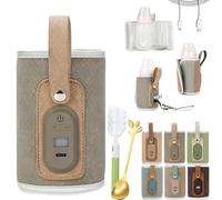 Strifee Baby Bottle Warmer, Strifee Bottle Warmer Portable, 7 Different Temperatures Bottle Warmer with LED Display, Accurate Temperature Control, Baby Warmer Bottle for Home/Family Travel (Gray)