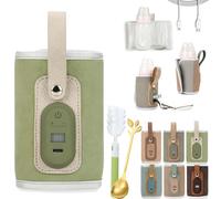 Strifee Baby Bottle Warmer, Strifee Bottle Warmer Portable, 7 Different Temperatures Bottle Warmer with LED Display, Accurate Temperature Control, Baby Warmer Bottle for Home/Family Travel (Green)