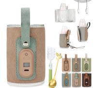 Strifee Baby Bottle Warmer, Strifee Bottle Warmer Portable, 7 Different Temperatures Bottle Warmer with LED Display, Accurate Temperature Control, Baby Warmer Bottle for Home/Family Travel (Coffee)