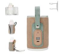 Strifee Baby Bottle Warmer, Temperature Adjustable Portable Baby Bottle Warmer, 7 Different Temperatures Bottle Warmer with Led Display (Coffee)