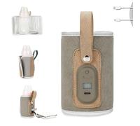 Strifee Baby Bottle Warmer, Temperature Adjustable Portable Baby Bottle Warmer, 7 Different Temperatures Bottle Warmer with Led Display (Gray)