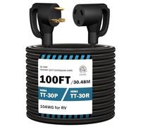 STRIGHT - RV Extension Cord 100ft 30 Amp RV Power Extension Cord NEMA TT-30P Male to TT-30R Female Heavy Duty 10 Gauge STW 3 Wire RV RV Extension Cord for RVs,