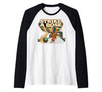 Strike A Pose Retro Labrador Dog Bowling Player Raglan Baseball Tee