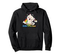 Strike A Pose Stun Cute Rainbow Cat Energy Humor Pullover Hoodie