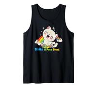 Strike A Pose Stun Cute Rainbow Cat Energy Humor Tank Top