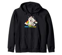 Strike A Pose Stun Cute Rainbow Cat Energy Humor Zip Hoodie