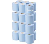 Strike Blue Centre Feed Rolls - Embossed 2-Ply Paper Towel, 50M per Roll, 6 Pack Family Disposable Kitchen Cleaning Household Wiper (24 Rolls)