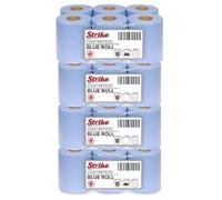 Strike Blue Centre Feed Rolls Embossed 2ply Wiper Paper Towel 50M p/Roll 6 Per Pack Family Disposable Kitchen Rolls Cleaning Household (24 Pack)