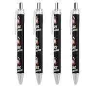 Strike Bowling Pin And Ball Retractable Ballpoint Pen Black Ink Ball Point Pen Work Pens 4 PCS
