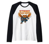 Strike from Above Samurai Owl Fighter Warrior Raglan Baseball Tee