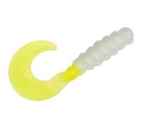 Strike King Lures Mr. Crappie Grub Lure, 2" Length, Refrigerator White, Package of 15 (MRCG2-186), Pearl Chartreuse Tail