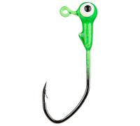 Strike King Lures Mr. Crappie Jig Head with Lazer Sharp Eagle Claw Hook, Freshwater, 1/32 oz, 2 Hook, Limetreuse, Package of 8, one size (MRCJH132S-93)