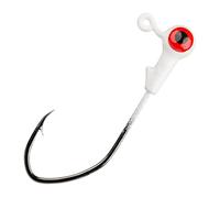 Strike King Lures Mr. Crappie Jig Head with Lazer Sharp Eagle Claw Hook, Freshwater, 1/32 oz, 2 Hook, Refrigator White, Package of 8, White/red