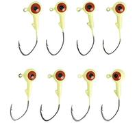 Strike King Lures Mr. Crappie Jig Head with Lazer Sharp Eagle Claw Hook, Freshwater, 1/8 Oz, #2 Hook, Chartreuse, Package of 8