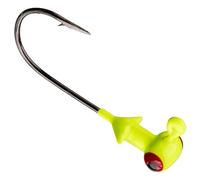 Strike King Mr. Crappie (MRCSH25P116-1) Sausage Head Jighead, Unique Wide Head Shape, Number 6 Hook, 1/16-Ounce, 25-Pack, Chartreuse