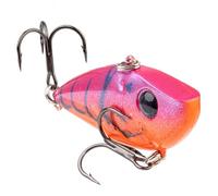 Strike King (REYESD34-909) Red Eyed Shad Fishing Lure, Lipless Crankbait, Free-Floating Internal Rattles, 3D Eyes, Premium Size 4 Treble Hooks, 3/8-Ounce, Sinking, Demon Craw