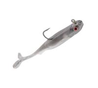 Strike King (SKPNGR414-151) Pinger Minnow Fishing Lure, Pre-Rigged Soft Plastic Jerkbait, Optimized for Live Sonar, Realistic Minnow Profile, 4-Inches, 1/4-Ounce, 3/0 Hook, 3-Pack, Ghost Shad