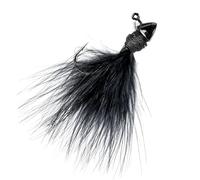 Strike King (TGHJ116-10) Tour Grade Hair Jig Fishing Lure, Finesse Marabou Jig, Hand-Tied Skirt, 1/16-Ounce, Size 1/0 Hook, 2-Pack, Black