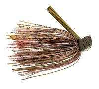 Strike King (TGTCFJ34-46B) Tour Grade Tungsten Flipping Jig Fishing Lure, Compact Tungsten Head Design, Hand-Tied Skirt, Weed Guard, 3/4-Ounce, Heavy Duty Size 4/0 Hook,Green Pumpkin Craw