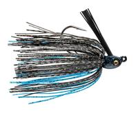 Strike King (TGTSJ14-316) Tour Grade Tungsten Compact Swim Jig Fishing Lure, Pointed Tungsten Head Design, Hand-Tied Skirt, Weed Guard, 1/4-Ounce, Heavy Wire 4/0 Hook, Pro Black and Blue